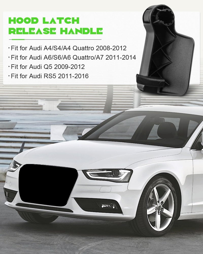 JUQAFY Hood Latch Release Handle Bonnet Release Lever Fits for Audi A4 S4 A6 S6 A7 Quattro Q5 RS5, Replace 8T1823533 - Image 2